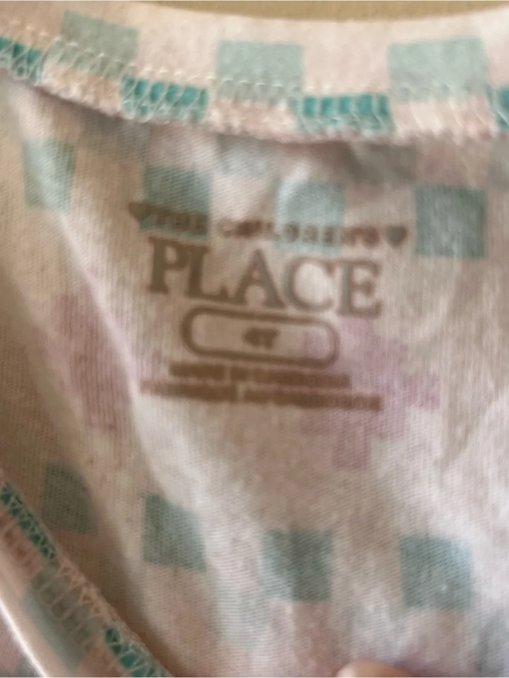 The Children's Place White Long Sleeve Top with Pink & Teal Geo Hearts